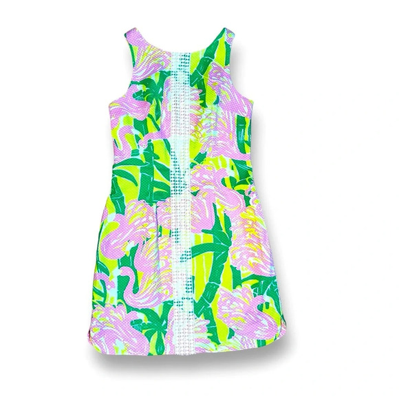 Lilly Pulitzer For Target Women's size 2 Fan Dance Shift Dress Flamingo 20th LFT - Picture 1 of 9